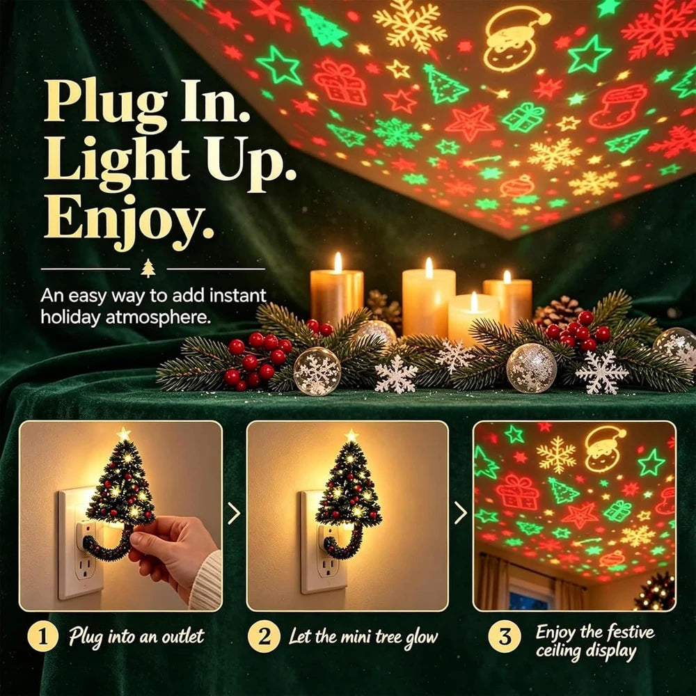 USB Christmas Tree Projector Night Light | 6 Festive Patterns
