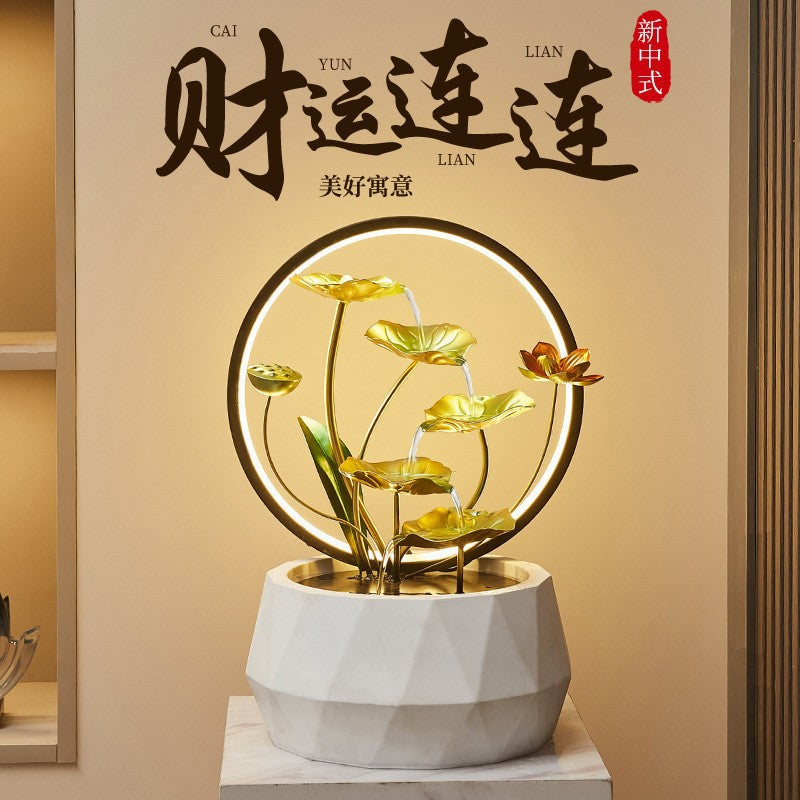 Lotus Leaf Tabletop Water Fountain | Flowing Water Desk Ornament