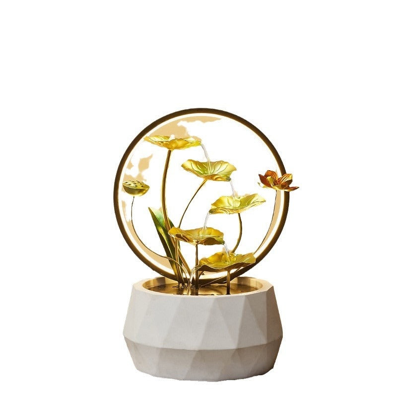 Lotus Leaf Tabletop Water Fountain | Flowing Water Desk Ornament