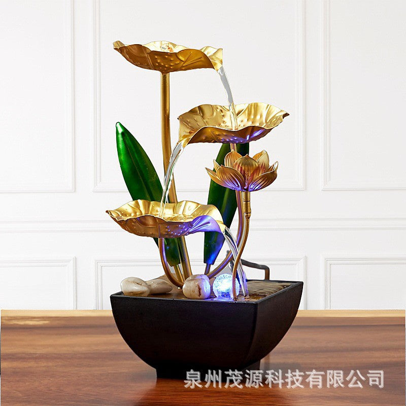 Tiered Leaf Tabletop Water Fountain | Circulating Water Desk Decor