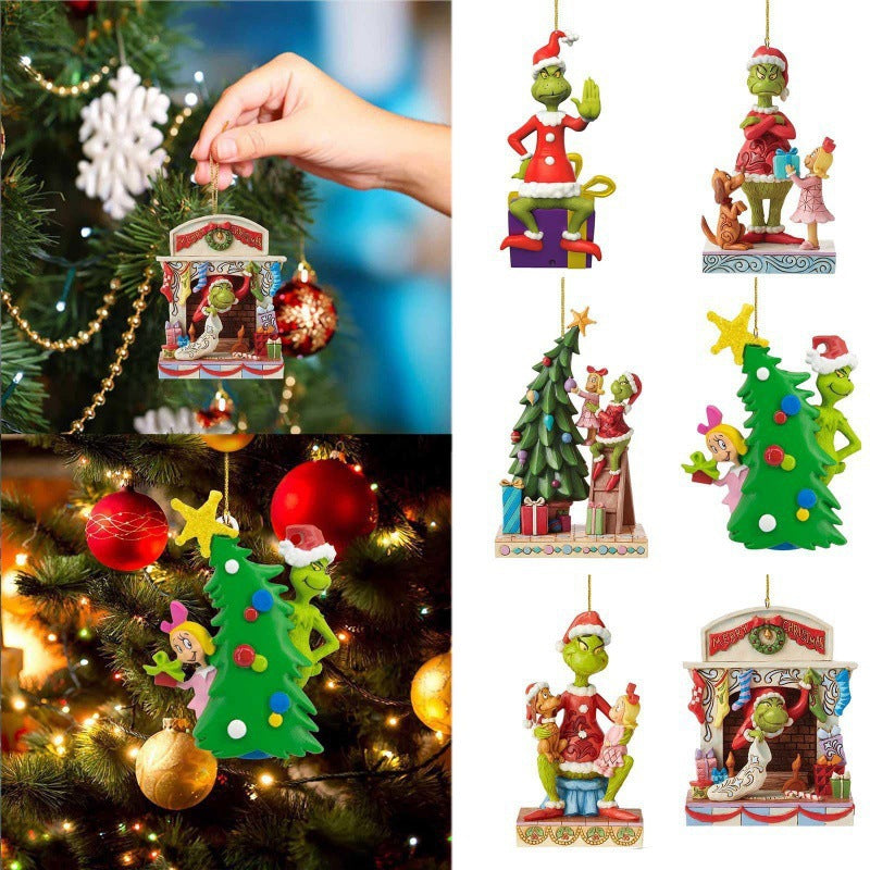 Christmas Funny Grinch Hanging Decorations Christmas Decorations Acrylic Christmas Tree Hanging Ornaments Hanging Ornaments