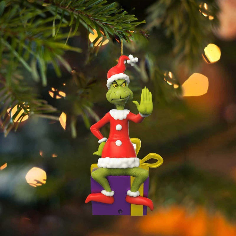 Christmas Funny Grinch Hanging Decorations Christmas Decorations Acrylic Christmas Tree Hanging Ornaments Hanging Ornaments
