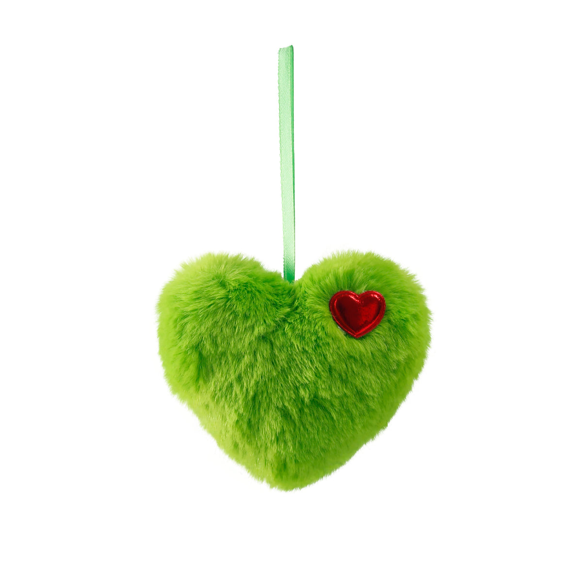 Green fluffy heart Christmas ornament – photo 6
