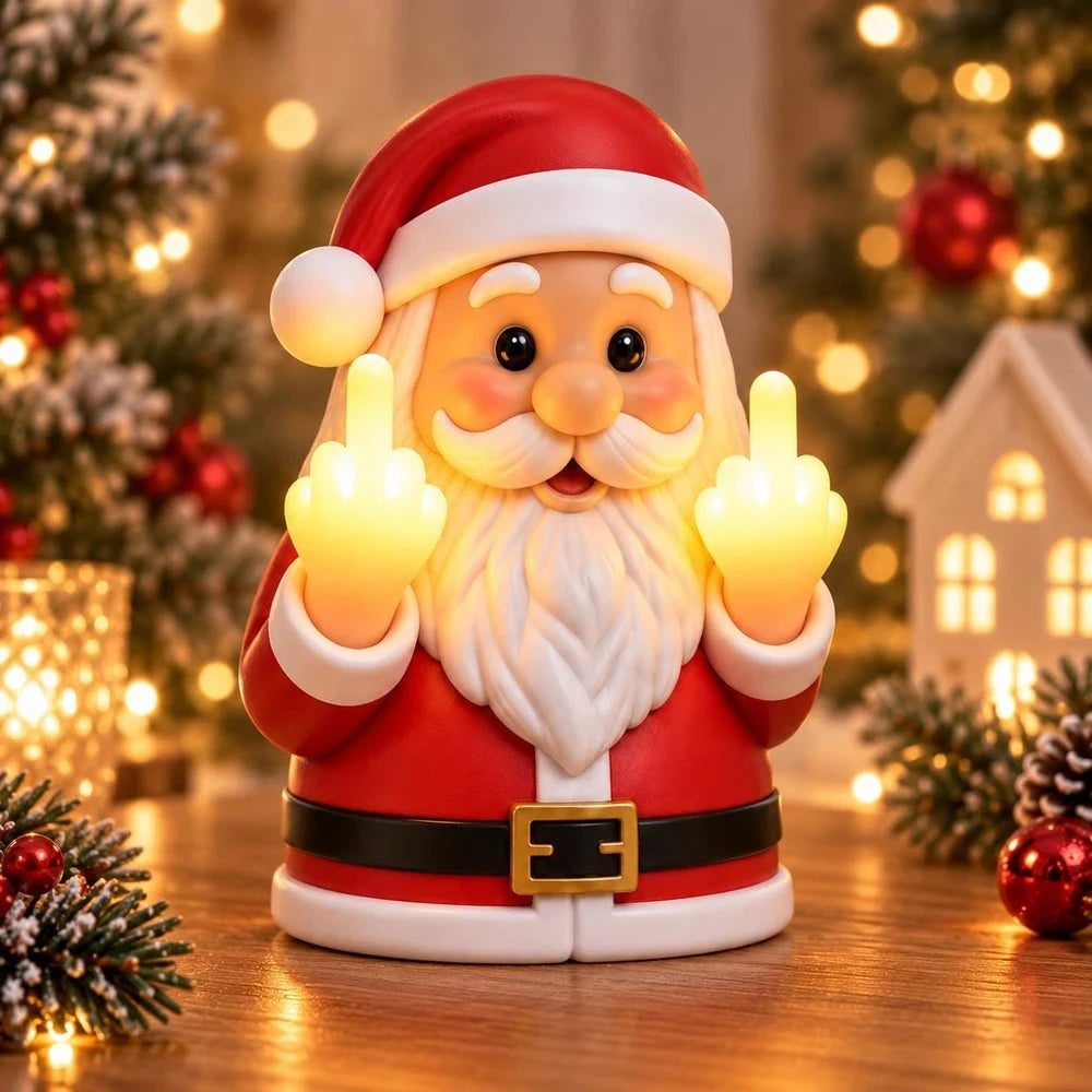 Funny Santa Finger LED light – rude Santa Christmas novelty decor