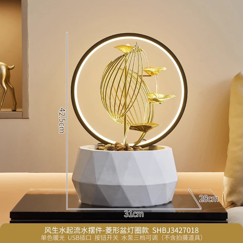 Lotus Leaf Tabletop Water Fountain | Flowing Water Desk Ornament