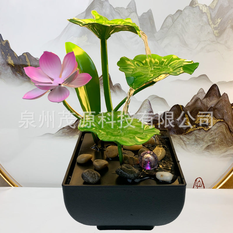 Tiered Leaf Tabletop Water Fountain | Circulating Water Desk Decor
