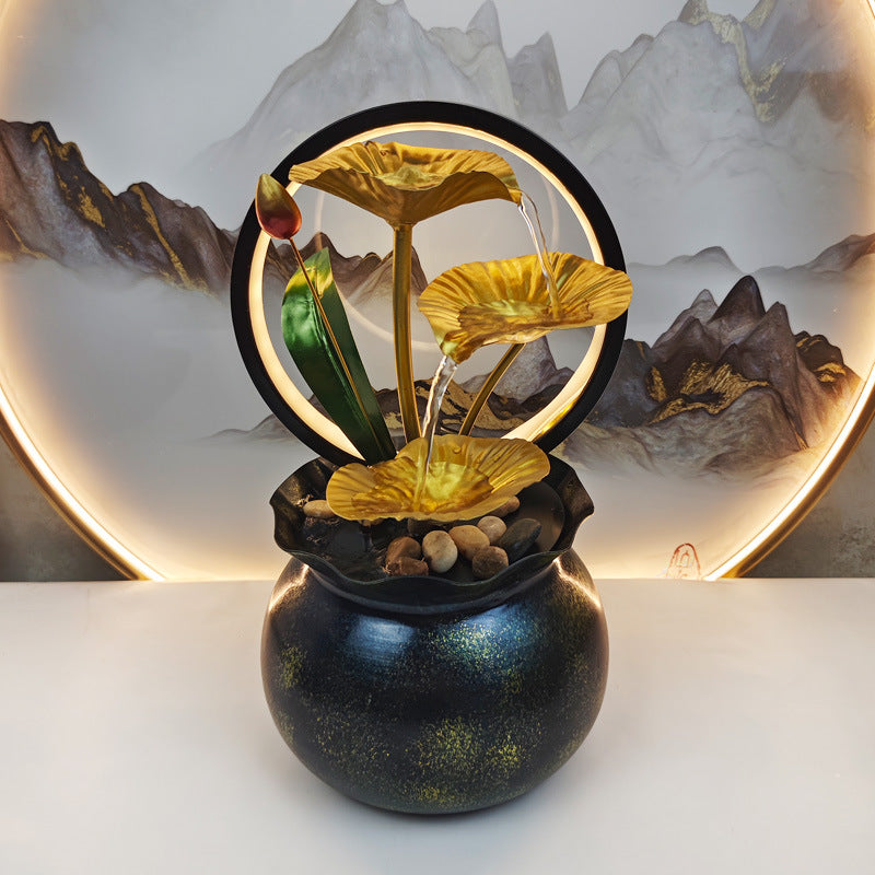 Tiered Leaf Tabletop Water Fountain | Circulating Water Desk Decor
