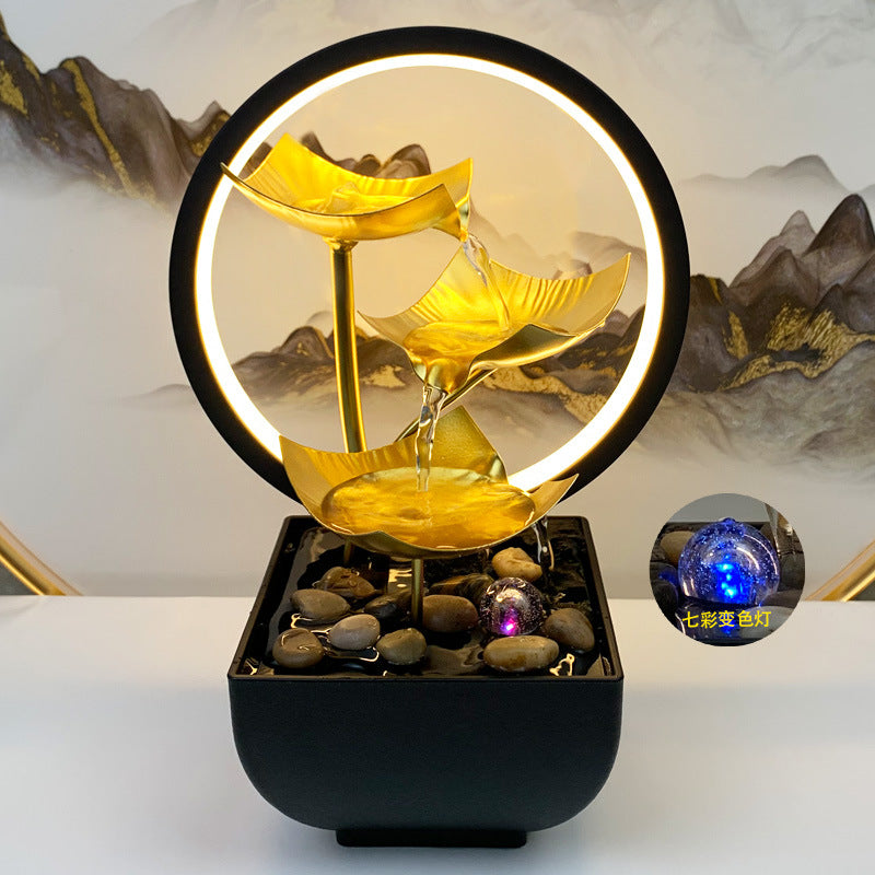 Tiered Leaf Tabletop Water Fountain | Circulating Water Desk Decor