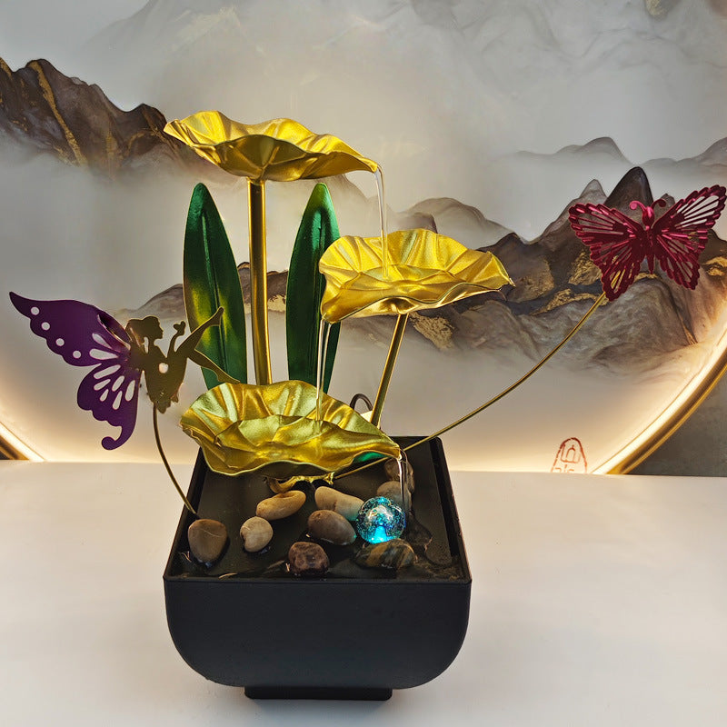Tiered Leaf Tabletop Water Fountain | Circulating Water Desk Decor