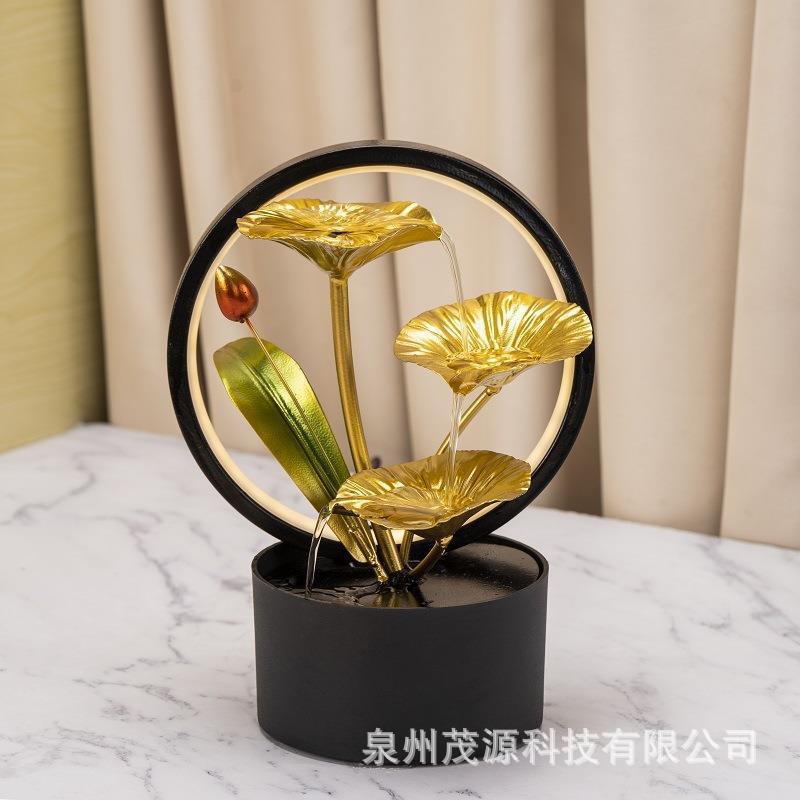 Tiered Leaf Tabletop Water Fountain | Circulating Water Desk Decor
