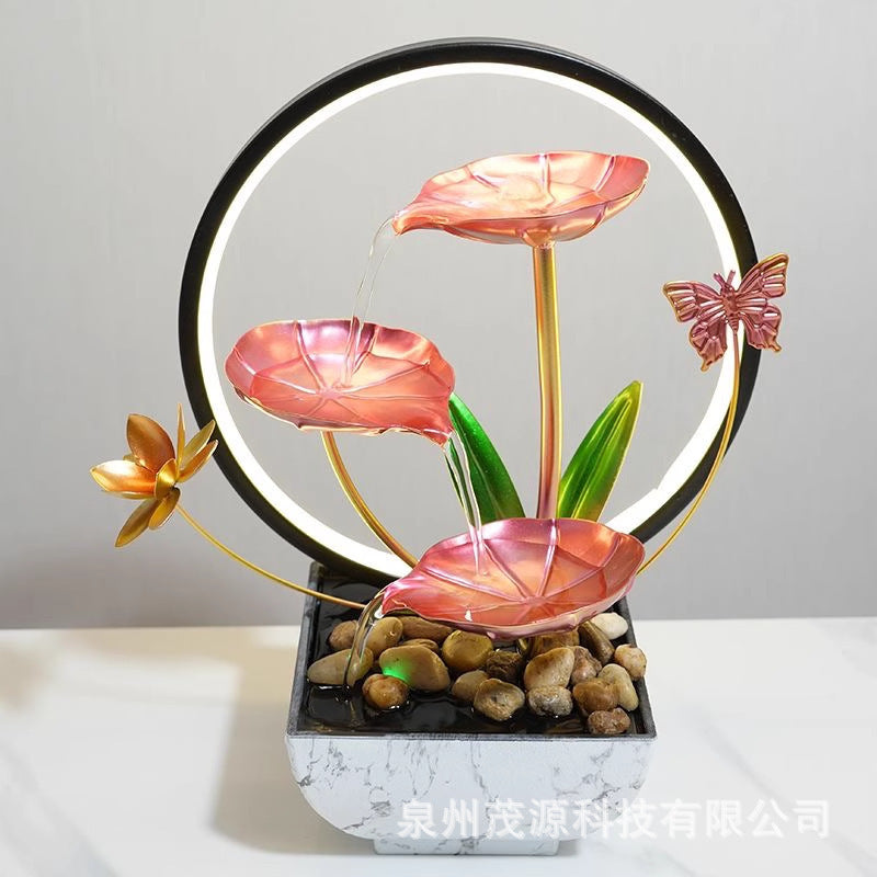 Tiered Leaf Tabletop Water Fountain | Circulating Water Desk Decor