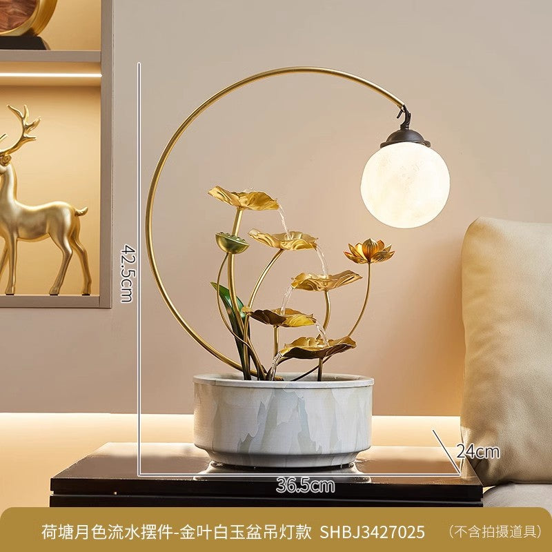 Lotus Leaf Tabletop Water Fountain | Flowing Water Desk Ornament