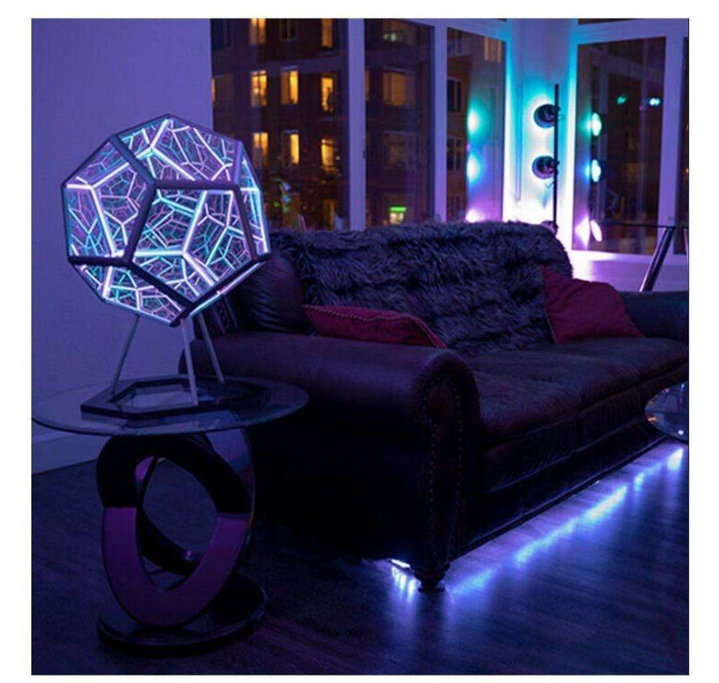 Infinity Dodecahedron Night Light | Mirror Illusion Art Lamp