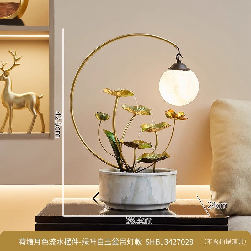 Lotus Leaf Tabletop Water Fountain | Flowing Water Desk Ornament