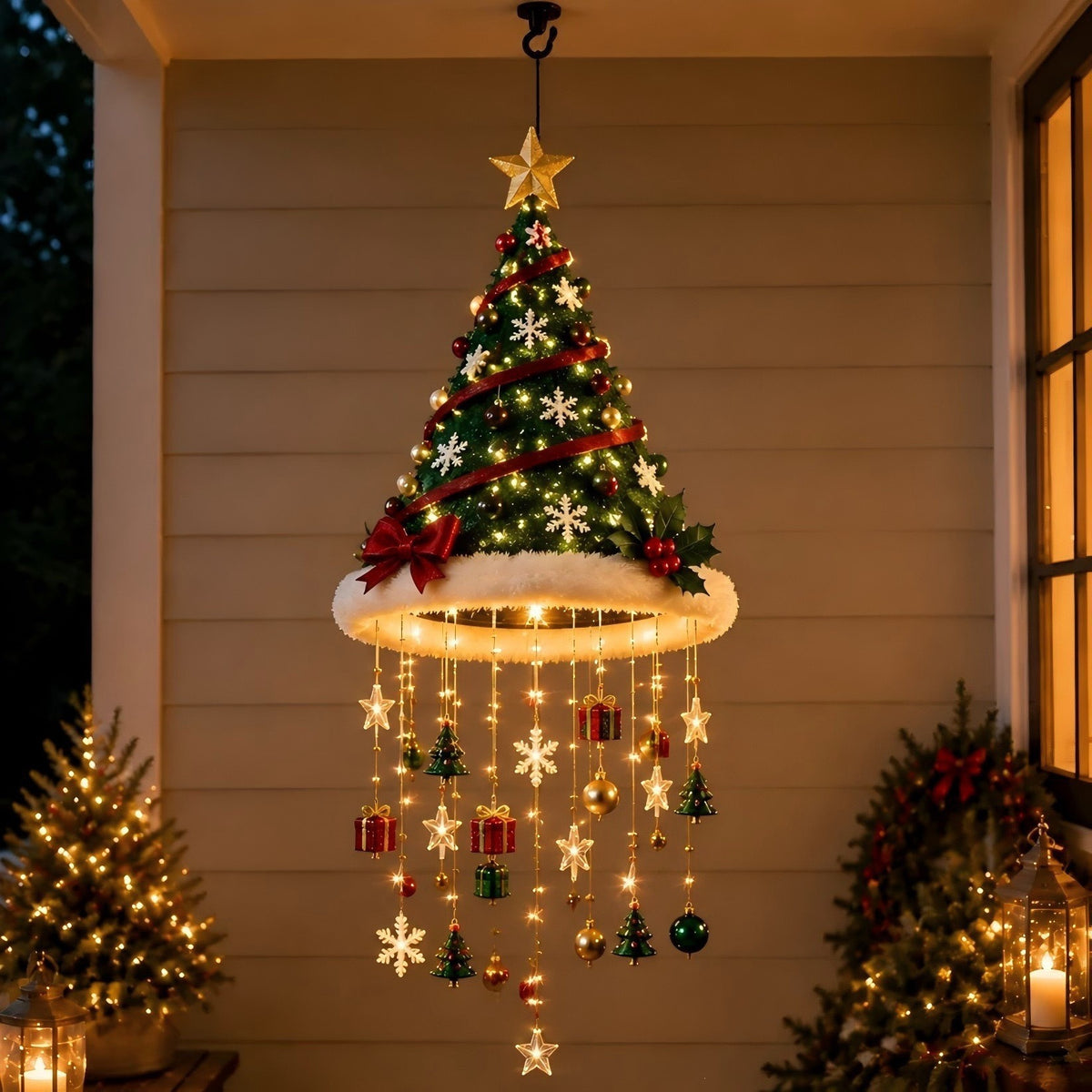 Christmas Hat Hanging Star Light