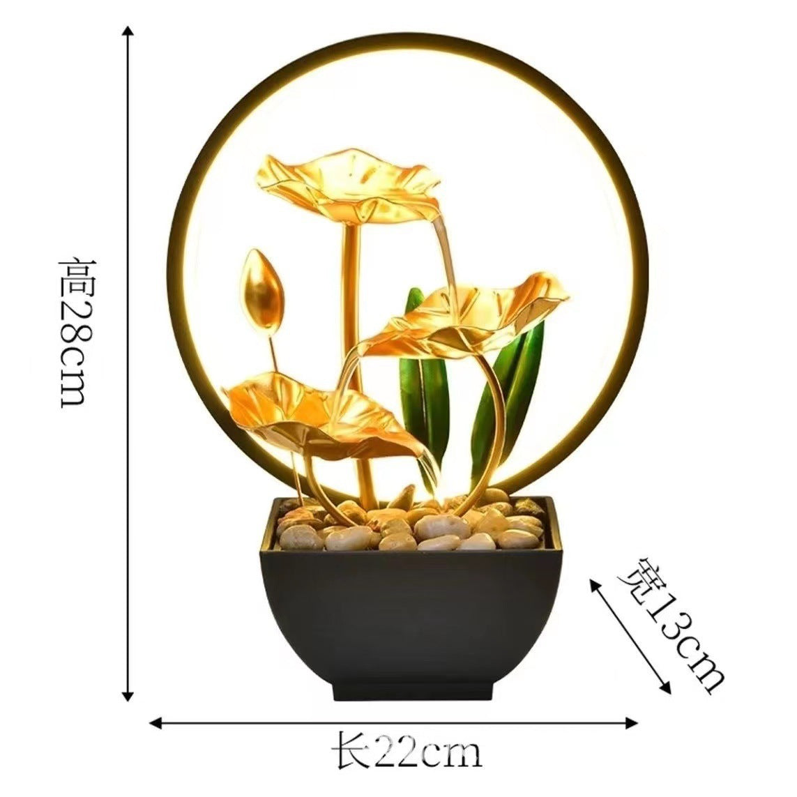 Tiered Leaf Tabletop Water Fountain | Circulating Water Desk Decor