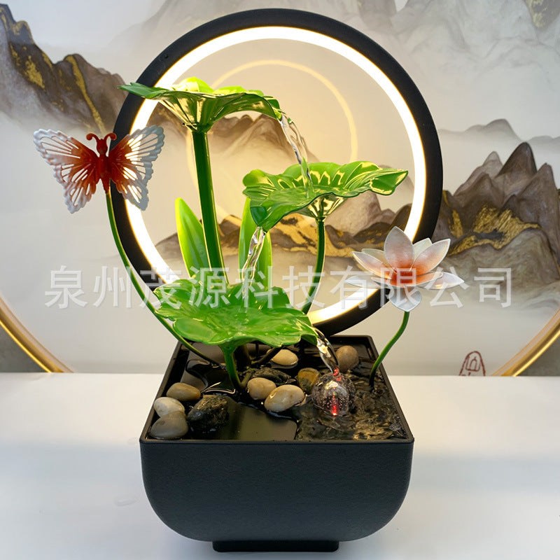 Tiered Leaf Tabletop Water Fountain | Circulating Water Desk Decor