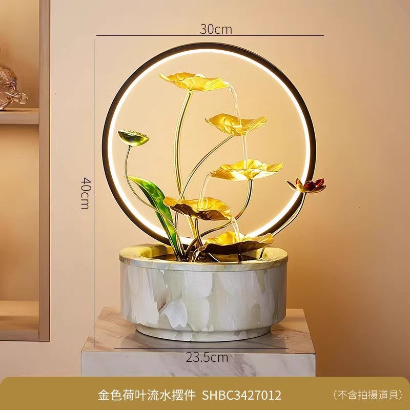 Lotus Leaf Tabletop Water Fountain | Flowing Water Desk Ornament