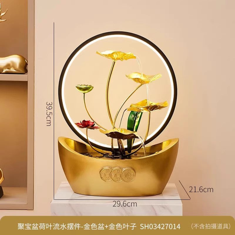 Lotus Leaf Tabletop Water Fountain | Flowing Water Desk Ornament