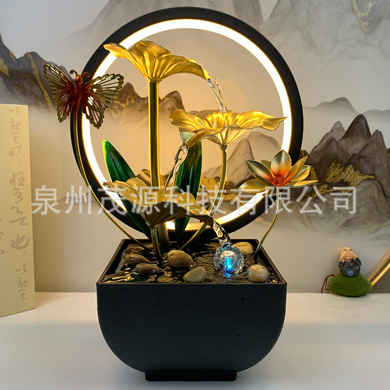 Tiered Leaf Tabletop Water Fountain | Circulating Water Desk Decor