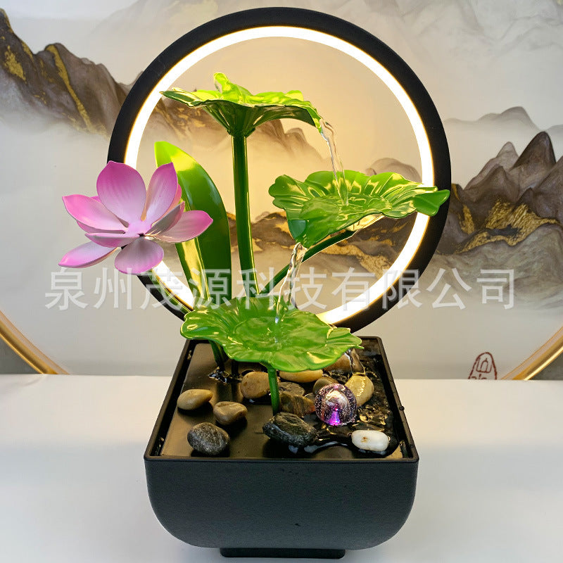 Tiered Leaf Tabletop Water Fountain | Circulating Water Desk Decor