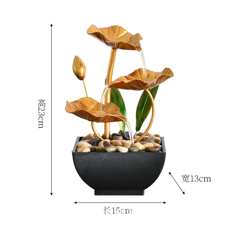 Tiered Leaf Tabletop Water Fountain | Circulating Water Desk Decor