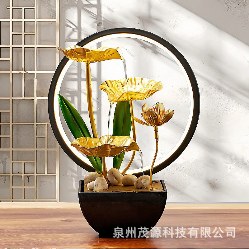 Tiered Leaf Tabletop Water Fountain | Circulating Water Desk Decor