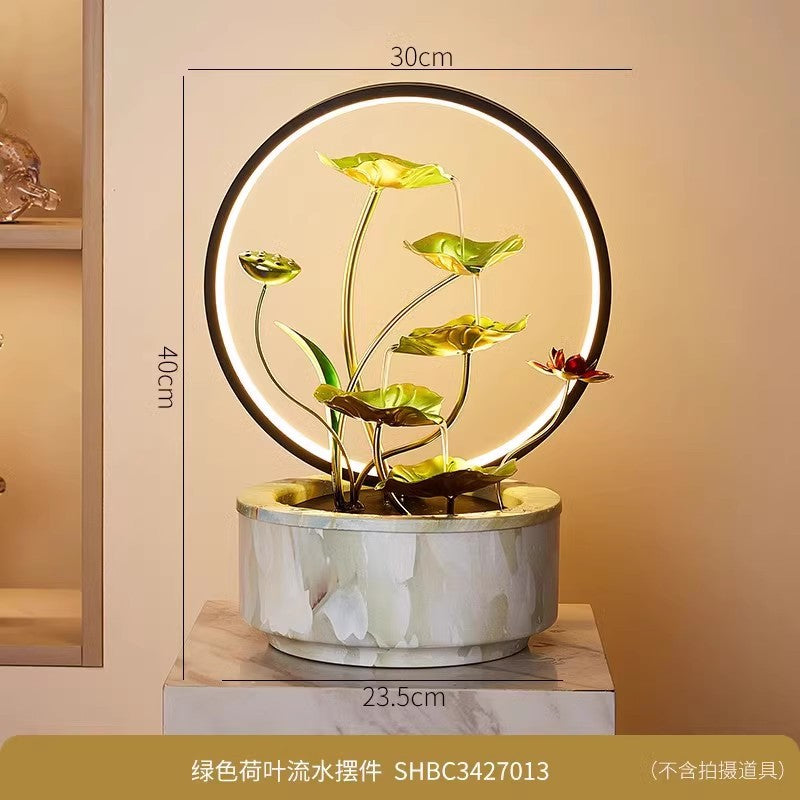 Lotus Leaf Tabletop Water Fountain | Flowing Water Desk Ornament
