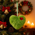 Green fluffy heart Christmas ornament – photo 7