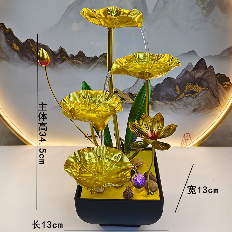 Tiered Leaf Tabletop Water Fountain | Circulating Water Desk Decor