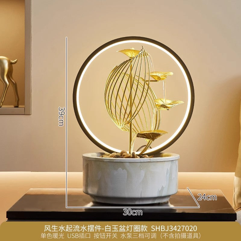 Lotus Leaf Tabletop Water Fountain | Flowing Water Desk Ornament