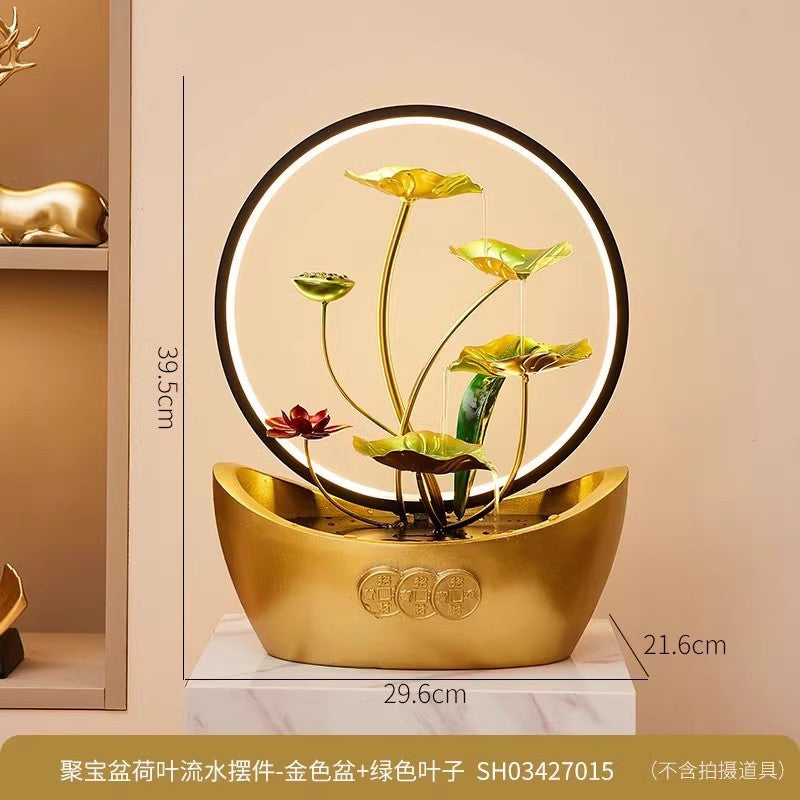 Lotus Leaf Tabletop Water Fountain | Flowing Water Desk Ornament