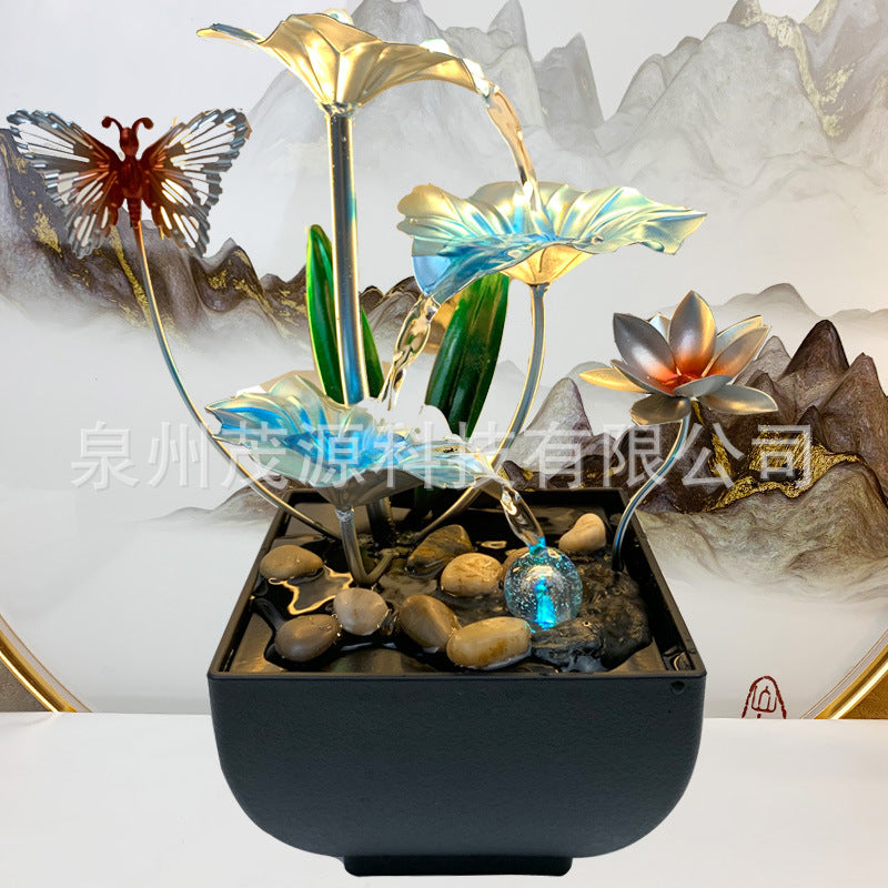 Tiered Leaf Tabletop Water Fountain | Circulating Water Desk Decor
