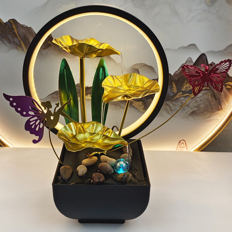 Tiered Leaf Tabletop Water Fountain | Circulating Water Desk Decor