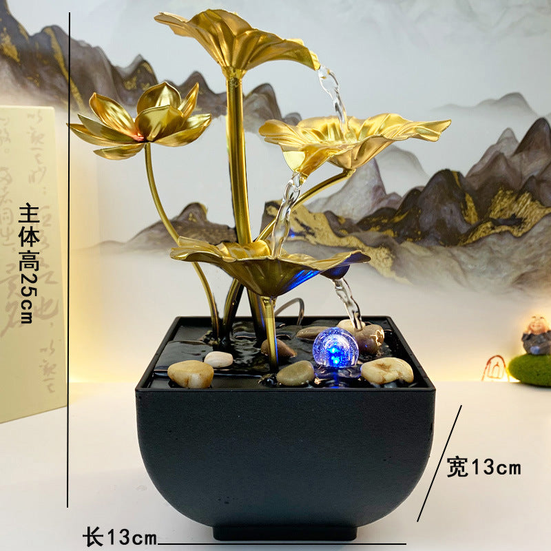 Tiered Leaf Tabletop Water Fountain | Circulating Water Desk Decor