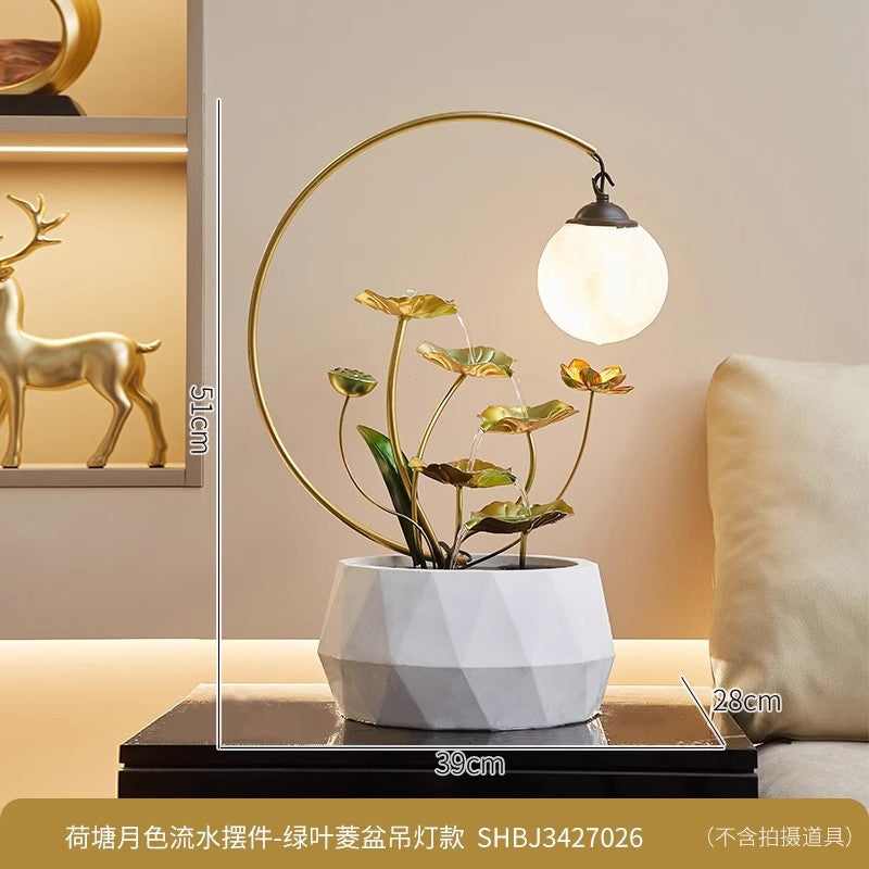 Lotus Leaf Tabletop Water Fountain | Flowing Water Desk Ornament