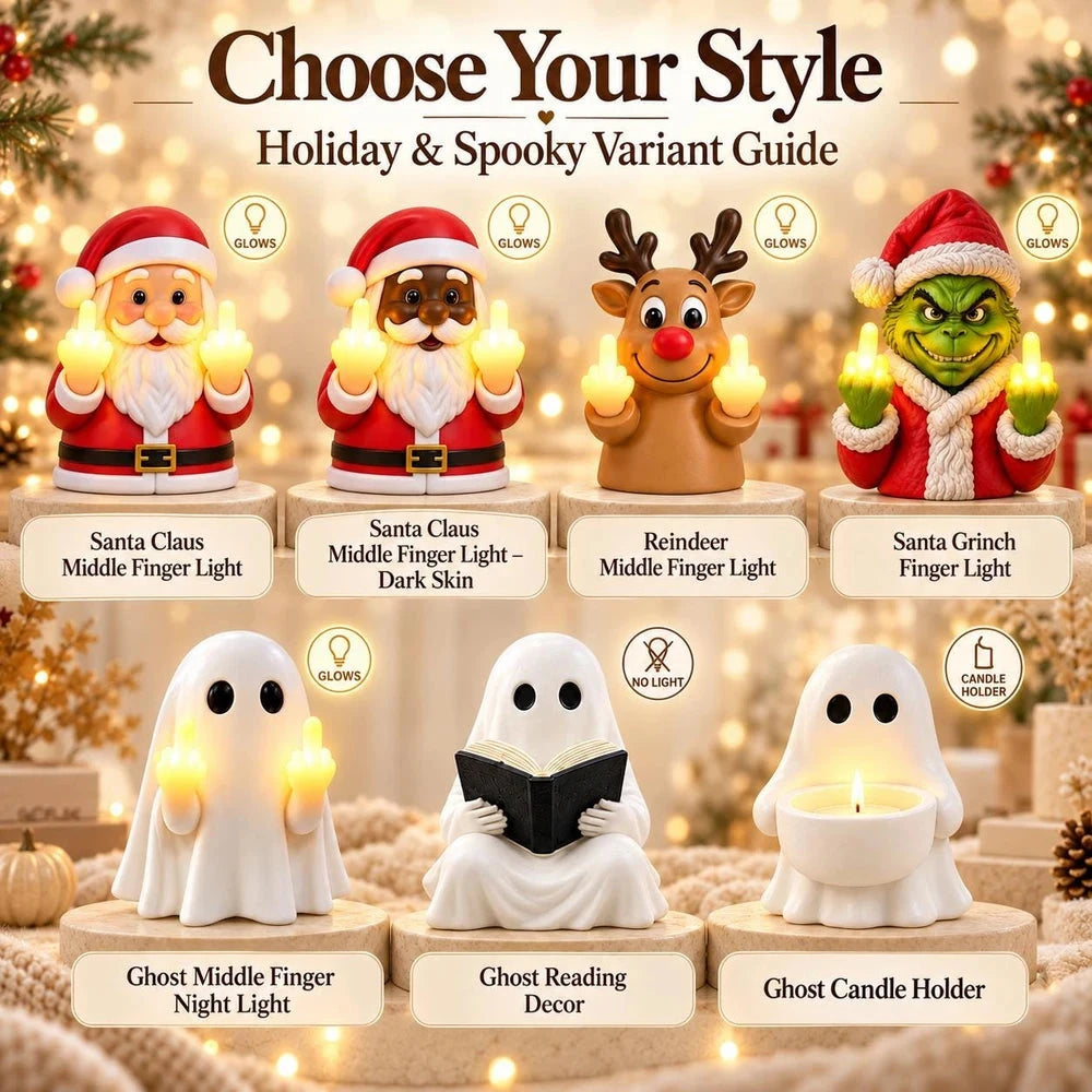 Funny Santa Middle Finger Light – Christmas LED Night Light Gift