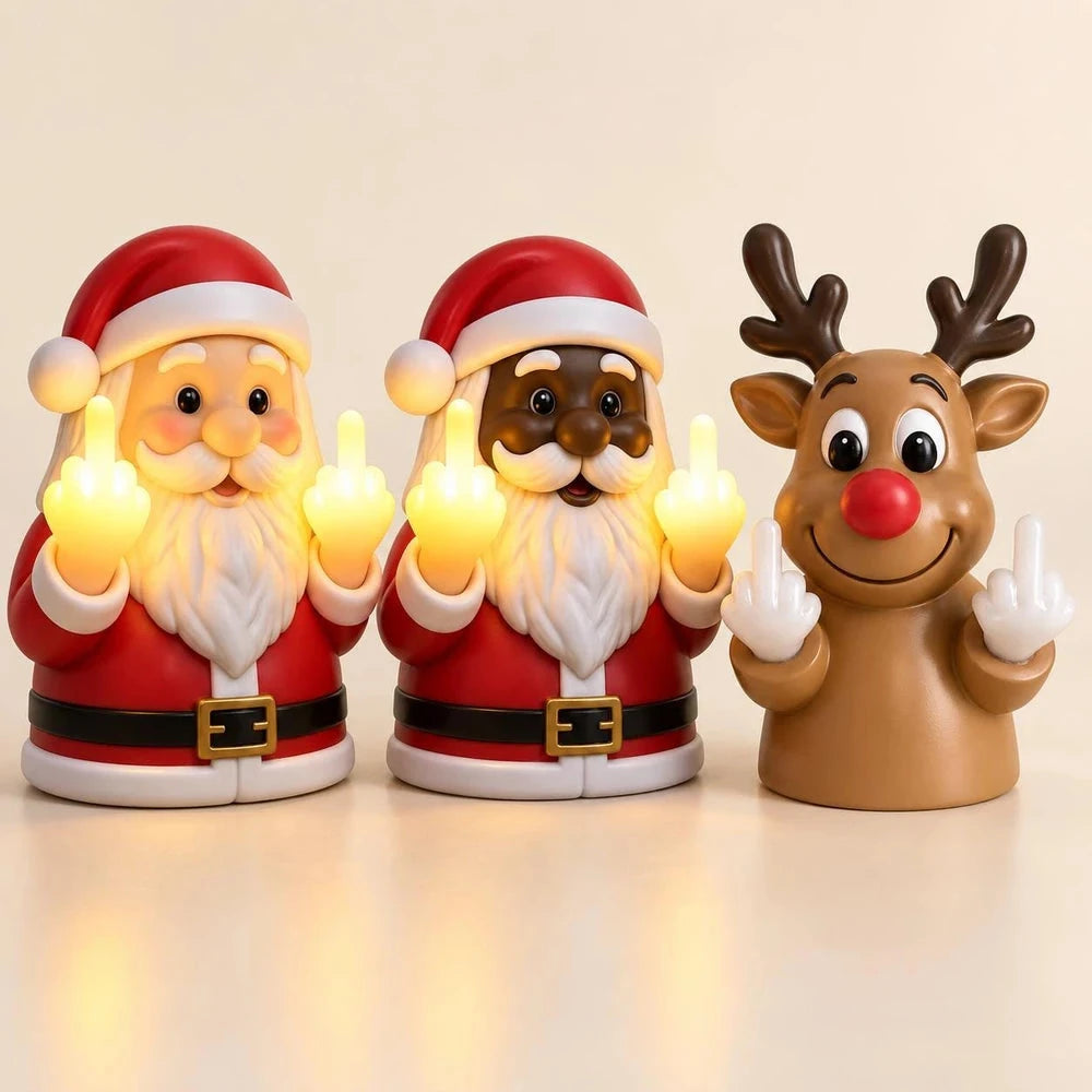 Funny Santa Middle Finger Light – Christmas LED Night Light Gift